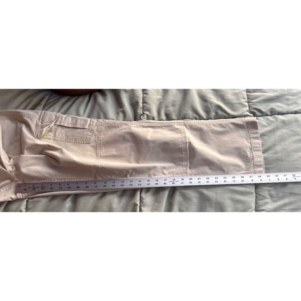 LL Bean Cargo Pants Womens 16 Tan Favorite Fit Stretch Utility Fly Fishing Print - Picture 15 of 16